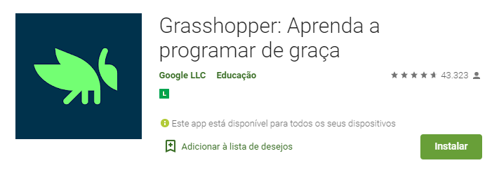 Imagem: Divulgação Aplicativo Grasshopper